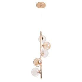Подвесной светильник Arte Lamp Etereo A5261SP-5GO, арматура золото, плафон стекло янтарное/прозрачное - фото 1