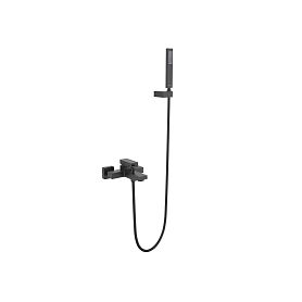 Смеситель Акватек Либра AQ1649MB для ванны с душем, цвет черный матовый - фото 1