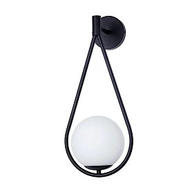 Бра Arte Lamp Matisse A7765AP-1BK, арматура черный, плафон стекло белое - фото 1
