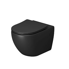 Унитаз Grossman Tornado GR-4411 BMSQ подвесной, безободковый, с сиденьем микролифт, цвет черный матовый - фото 1