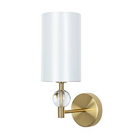 Бра Arte Lamp Matar A4027AP-1PB, арматура полированная медь, плафон ткань кремовая - фото 1
