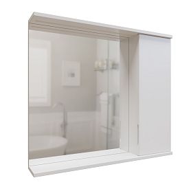 Шкаф-зеркало Mixline Лайн 80, правый, с подсветкой, цвет белый - фото 1