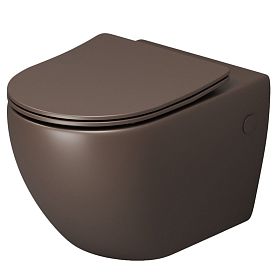 Унитаз Grossman Color GR-4411 BRMS подвесной, безободковый, с сиденьем микролифт, цвет коричневый матовый - фото 1