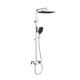 Душевая стойка Vincea Cube VSFS-4C12CH, с верхним душем, смесителем, цвет хром - фото 1