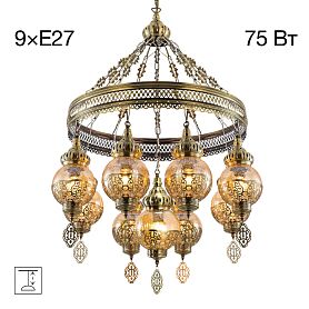 Подвесная люстра Citilux Каир CL419183, арматура бронза, плафоны металл / стекло шампань / бронза - фото 1