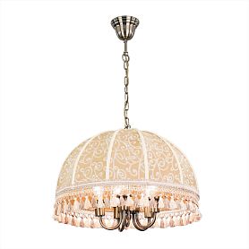 Подвесная люстра Citilux Базель CL407155, арматура бронза, плафоны текстиль кофейный - фото 1