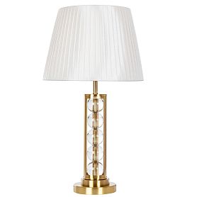 Декоративная настольная лампа Arte Lamp Jessica A4062LT-1PB, арматура полированная медь, плафон ткань бежевая - фото 1