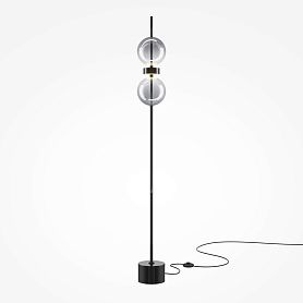 Торшер Maytoni Double Moon MOD478FL-L15B3K, арматура черная, профиль стекло дымчатое - фото 1