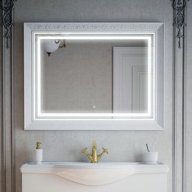 Зеркало Corozo Классика 105x80, с подсветкой и диммером, цвет белый - фото 1