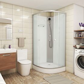 Душевая кабина Niagara Eco E90/13/MT/BK 90х90, стекло матовое, профиль хром матовый, без крыши - фото 1