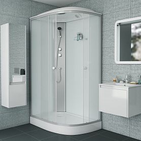 Душевая кабина Niagara Eco NG-4312-14 L 120х80, левая, стекло матовое, профиль серебро, с крышей - фото 1