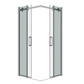 Душевой уголок Grossman Classic 300.K33.04.8080.10.00 80х80, стекло прозрачное, профиль хром - фото 1