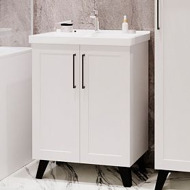 Тумба под раковину Mixline Риф 60, с 2 дверцами, цвет белый - фото 1