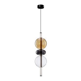 Подвесной светильник Arte Lamp Vassoio A6835SP-12SM, арматура черная, плафон стекло дымчатое - фото 1