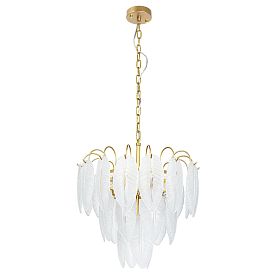 Подвесная люстра Arte Lamp Evie A4052LM-6SG, арматура матовое золото, плафон стекло белое - фото 1