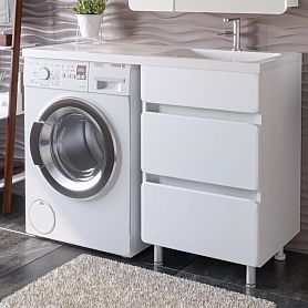 Тумба под раковину Stella Polar Корделия 50, с 2 ящиками, цвет белый - фото 1