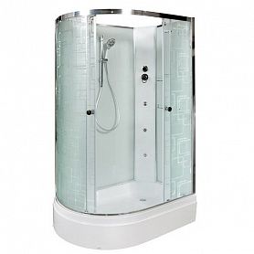 Душевая кабина Deto ЕМ2712 R N 120x80, стекло матовое с узором, профиль хром глянцевый, с гидромассажем, без крыши, правая - фото 1