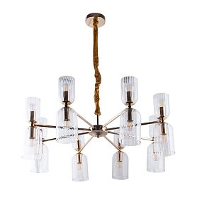 Подвесная люстра Arte Lamp Charm A1623LM-16GO, арматура золото, плафон стекло прозрачное - фото 1