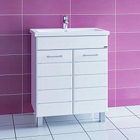 Тумба под раковину Санта Омега 70 напольная, с дверцами, цвет белый - фото 1