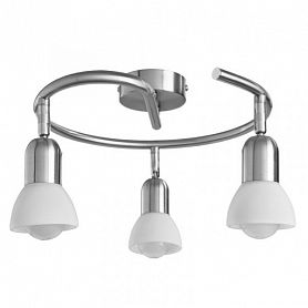 Спот Arte Lamp Falena A3115PL-3SS, арматура серебро, плафоны стекло белое, 30х30 см - фото 1