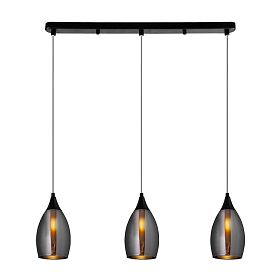 Подвесной светильник Arte Lamp Barry A7951SP-3BK, арматура черный, плафон стекло дымчатое - фото 1