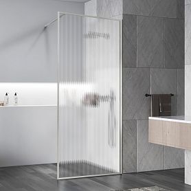 Душевая перегородка Vincea Walk-In VSW-1HP 100x200, стекло рифленое, профиль брашированный никель - фото 1