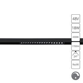Магнитный трековый светильник Arte Lamp Linea A4685PL-1BK, арматура черная    - фото 1