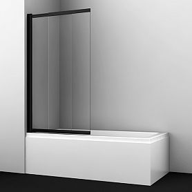 Шторка на ванну WasserKRAFT Dill WasserSchutz 61S02-100WS 100x140, стекло прозрачное, профиль черный - фото 1