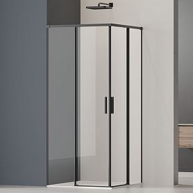 Душевой уголок Vincea Soft 2 VSS-3SO2 80x80, стекло прозрачное, профиль черный - фото 1