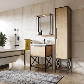 Мебель для ванной Mixline Бруклин 60, с раковиной Фэст, цвет дуб бунратти - фото 1