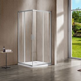 Душевой уголок Vincea Garda VSS-1G 90x90, стекло прозрачное, профиль брашированный никель - фото 1