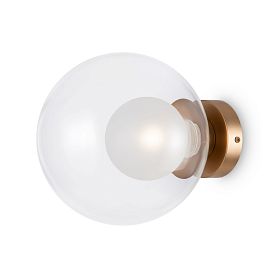 Бра Maytoni Basic form MOD521WL-01G3, арматура золото, профиль стекло прозрачное / белое - фото 1