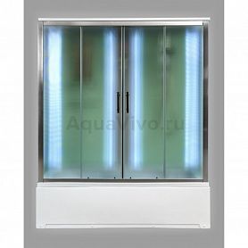 Душевая кабина Deto EM 4515 LED 150х85, стекло рифленое, профиль хром, с подсветкой, с гидромассажем - фото 1