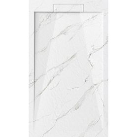 Поддон Esbano Luxe ESP-LM128CB 120x80, искусственный камень, цвет мрамор белый  - фото 1