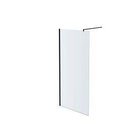 Перегородка для душа Акватек AQ WIW 11020BL 110x200, стекло прозрачное, профиль черный - фото 1