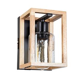 Настенный светильник Arte Lamp Dublin A7025AP-1BK, арматура черная, плафон стекло прозрачное - фото 1