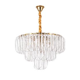 Подвесная люстра Arte Lamp Evelyn A4073LM-12PB, арматура полированная медь, плафон стекло прозрачное - фото 1