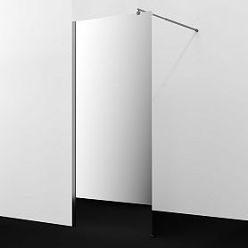 Душевая перегородка WasserKRAFT Rur 30W46GR-MR 110x200, стекло зеркальное, профиль графит - фото 1