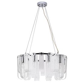 Подвесная люстра Arte Lamp Denebola A4074LM-10CC, арматура хром, плафон стекло прозрачное - фото 1
