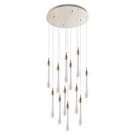 Каскадная люстра Arte Lamp Raindrop A1803LM-36PB, арматура латунь, плафон стекло янтарное - фото 1