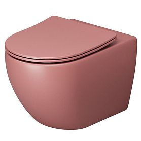 Унитаз Grossman Color GR-4411 PIMS подвесной, безободковый, с сиденьем микролифт, цвет розовый матовый - фото 1