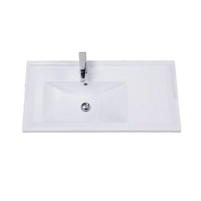 Раковина Оника 90, крыло справа, литьевой мрамор, цвет белый