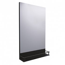 Зеркало Grossman Метрис 50x80, с полкой, цвет черный - фото 1