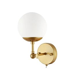 Бра Arte Lamp Bolla A1664AP-1GO, арматура золото, плафон стекло белое - фото 1