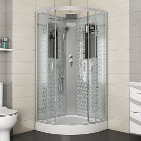 Душевая кабина Niagara Luxe NG-7715WBK 90x90, стекло прозрачное, профиль серебро, без крыши - фото 1