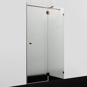 Душевая дверь WasserKRAFT Paar 88H05R-TXG 120x200, правая, стекло текстурное, профиль розовое золото - фото 1