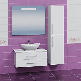 Мебель для ванной Санта Вегас 100 подвесная, со столешницей, цвет белый - фото 1