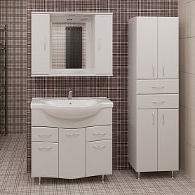 Мебель для ванной Stella Polar Концепт 80, 2 ящика, напольная, цвет белый - фото 1