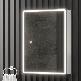 Шкаф-зеркало Оника Орби 60, с подсветкой и диммером, цвет белый - фото 1