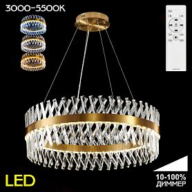 Подвесная люстра Citilux Ричард CL336083, арматура бронза, плафоны металл / хрусталь прозрачный / бронза - фото 1